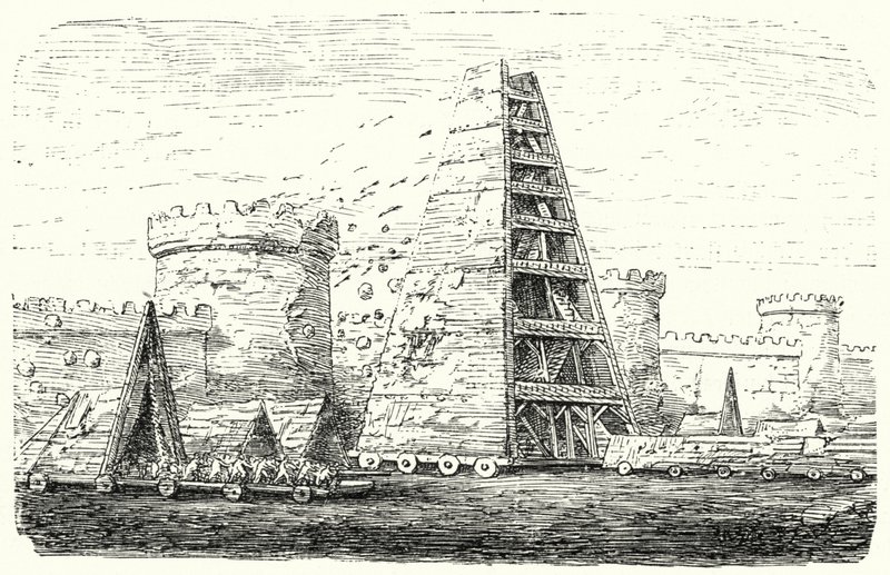 A Helepolis de Demétrio I da Macedônia (gravura) de German School