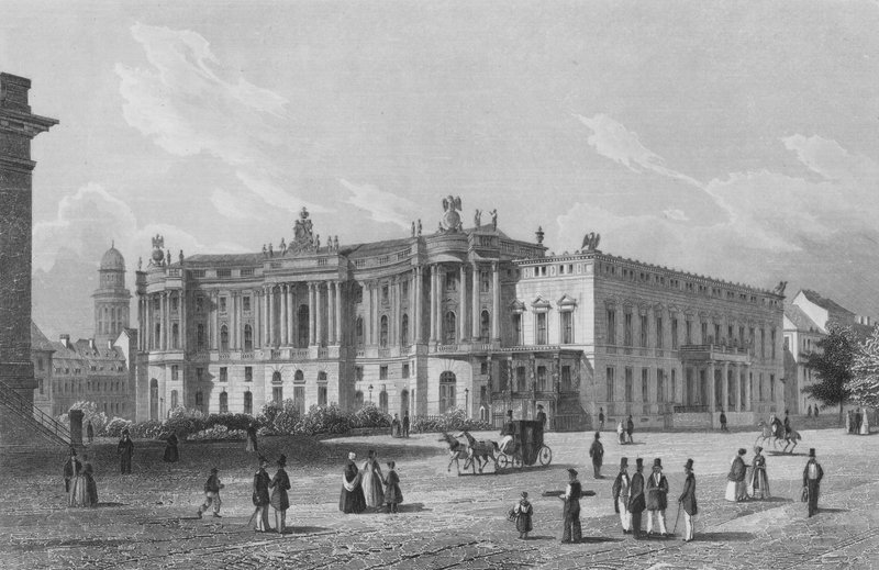 A Biblioteca e o Palácio dos Príncipes da Prússia, Berlim (gravura em aço) de German School