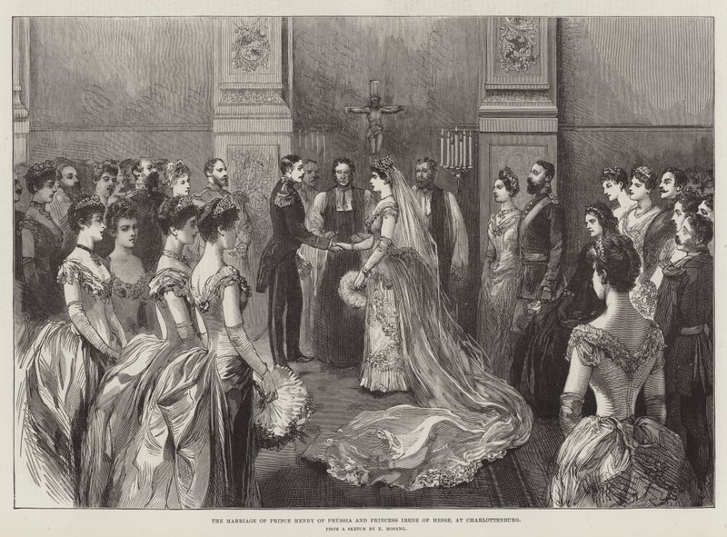 O Casamento do Príncipe Henrique da Prússia e da Princesa Irene de Hessen, em Charlottenburg (gravura) de German School