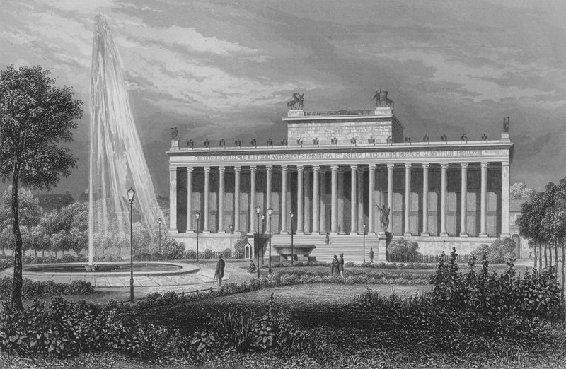 O Museu, Berlim (gravura em aço) de German School