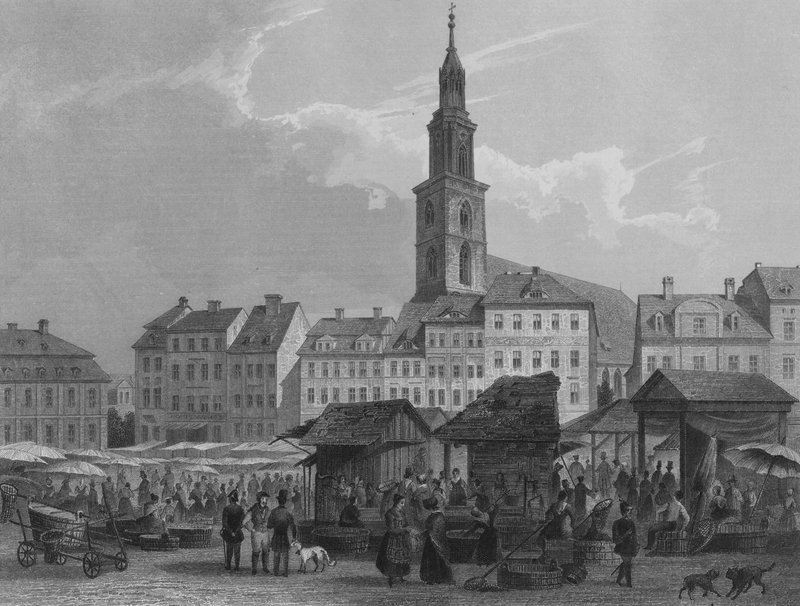 O Neumarkt, Berlim (gravação em aço) de German School