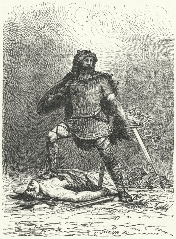 O deus nórdico Tyr (gravura) de German School