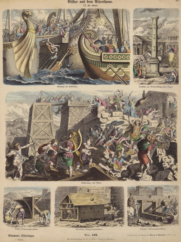 Os Romanos (gravura colorida) de German School