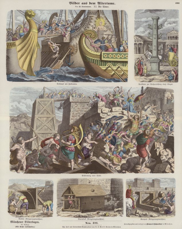 Os Romanos (gravura colorida) de German School