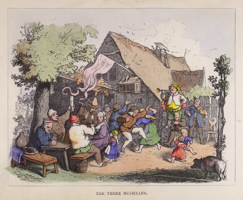 Os Três Músicos (cor litho) de German School