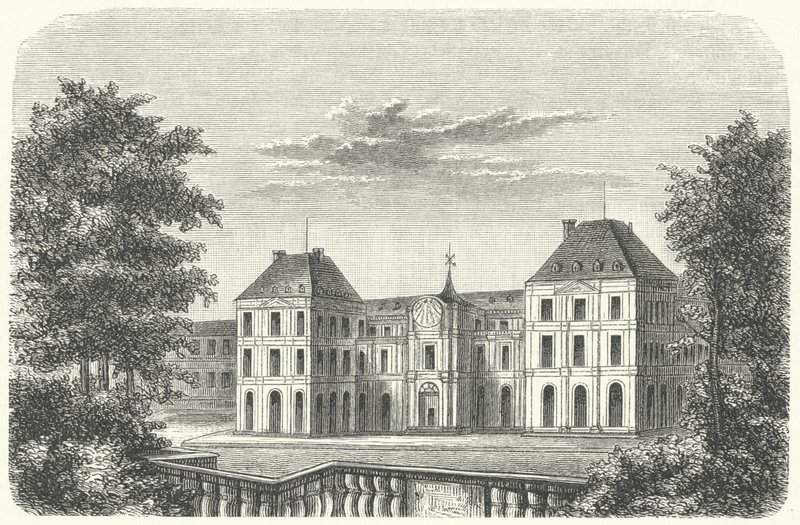 O Palácio Tuileries, Paris, em 1799 (gravura) de German School