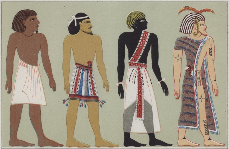As quatro raças da humanidade (cor litho) de German School