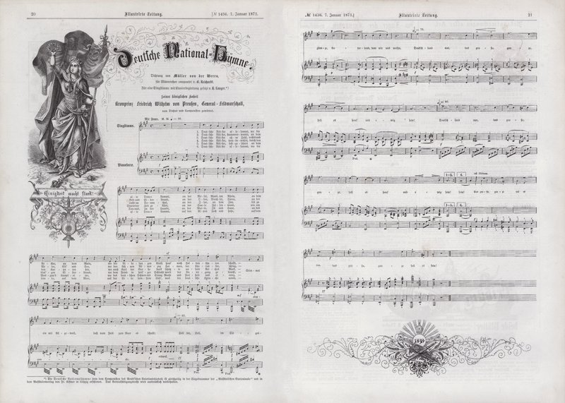 O hino nacional da Alemanha (gravura) de German School