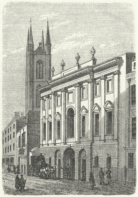 A casa original do Banco de Inglaterra, Walbrook, Londres (gravura) de German School