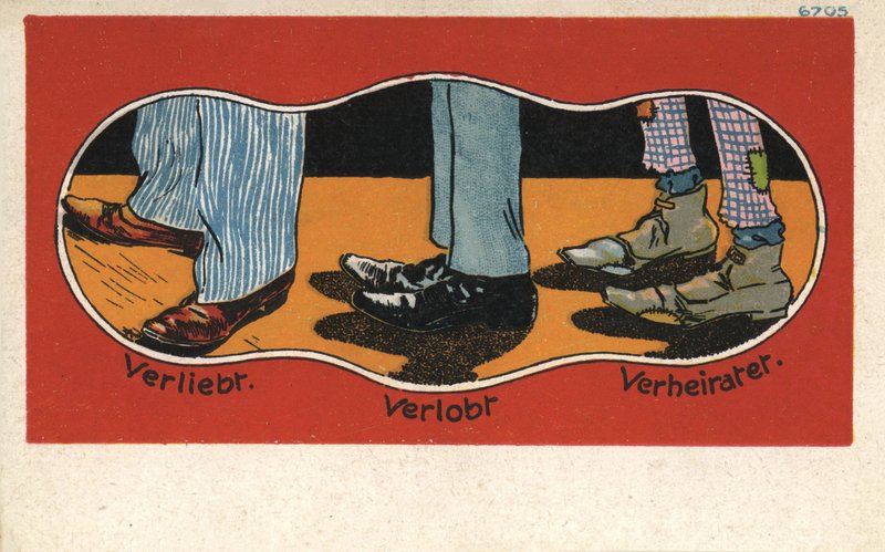As etapas do amor em sapatos (cor litho) de German School