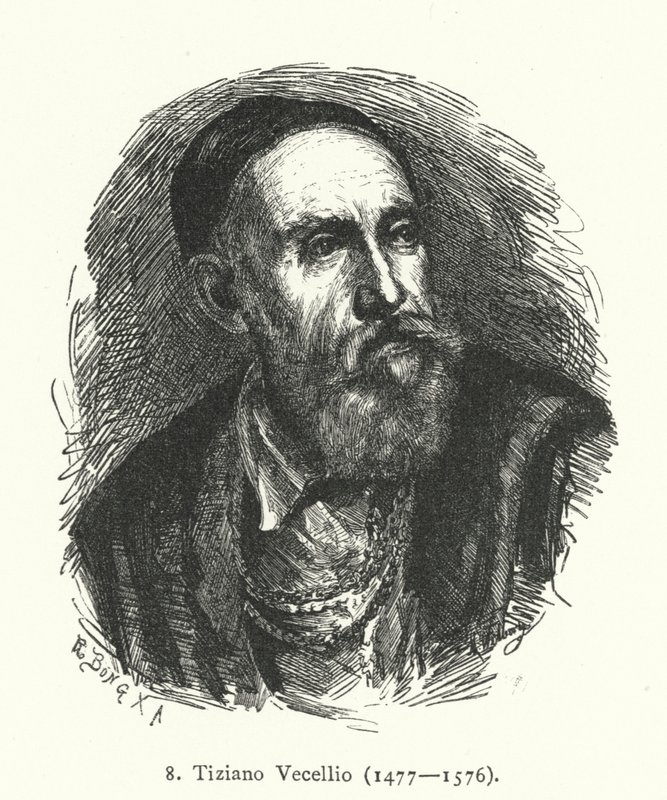 Ticiano, pintor italiano renascentista da escola veneziana (gravura) de German School