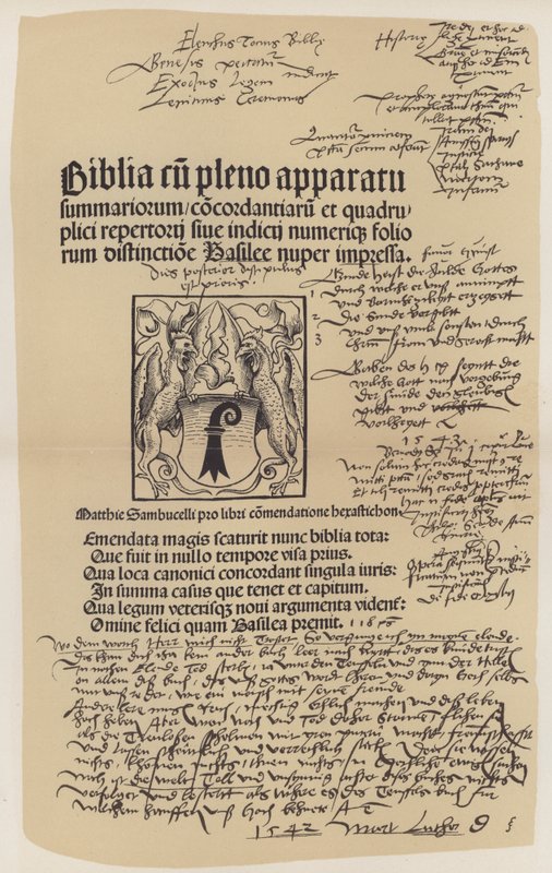 Página de título da bíblia de Martin Luther (cor litho) de German School