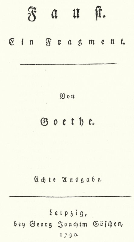 Página de título da primeira edição de Fausto, de Johann Wolfgang Von Goethe (gravura) de German School