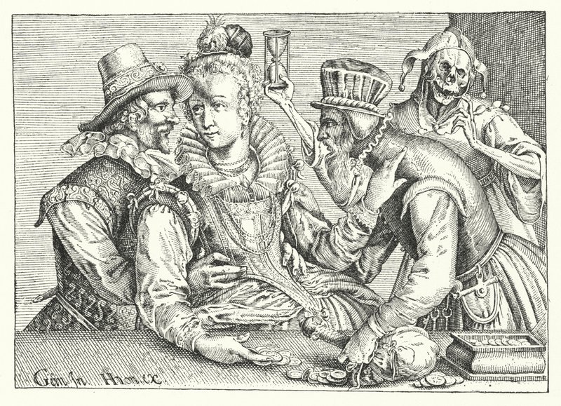 Amor verdadeiro e falso (gravura) de German School