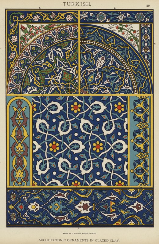 Turco, Ornamentos Arquitetônicos em Argila Vidrada (cor litho) de German School