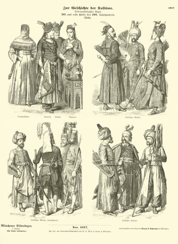 Trajes turcos, 17 e primeira metade do século XVIII de German School