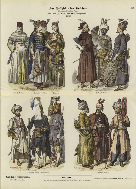 Trajes turcos, 17 e primeira metade do século XVIII de German School