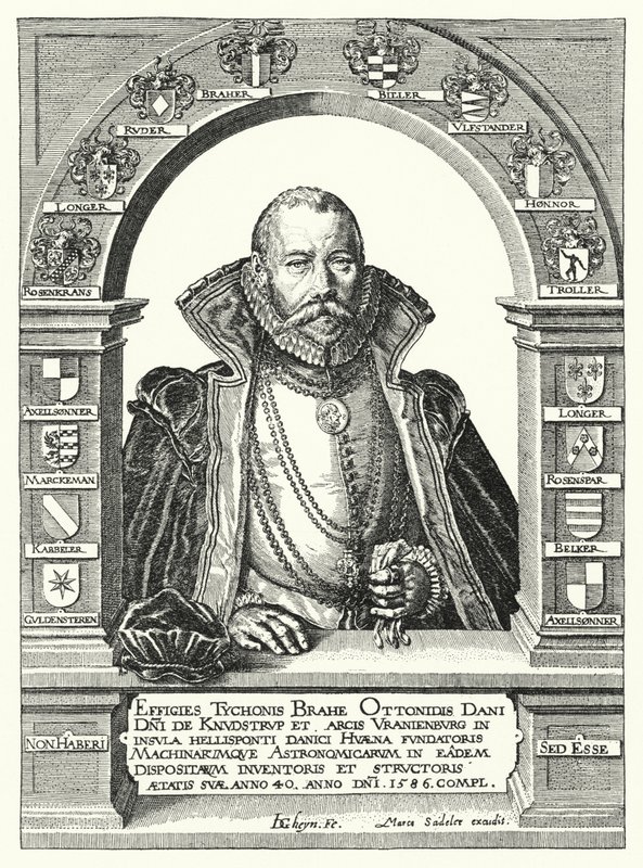 Tycho Brahe, astrónomo dinamarquês (gravura) de German School