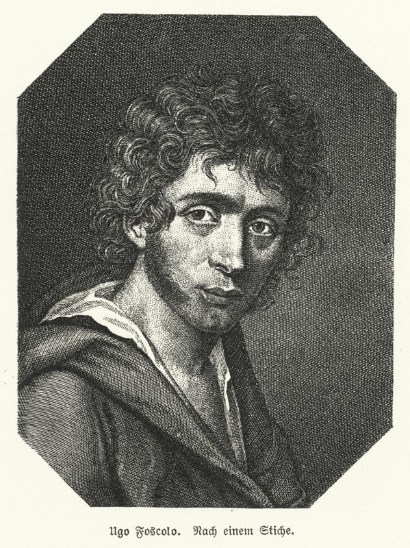 Ugo Foscolo, poeta italiano; soldado e revolucionário (litho) de German School
