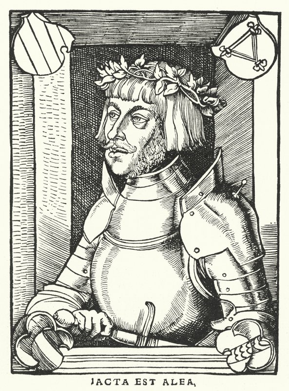Ulrich von Hutten, estudioso alemão, poeta, satirista e reformador protestante (gravura) de German School