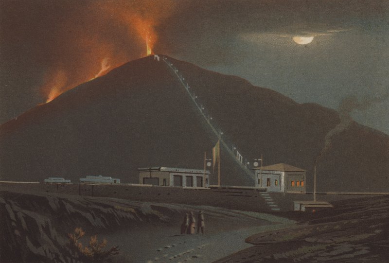 Vesúvio em erupção, 1880 de German School