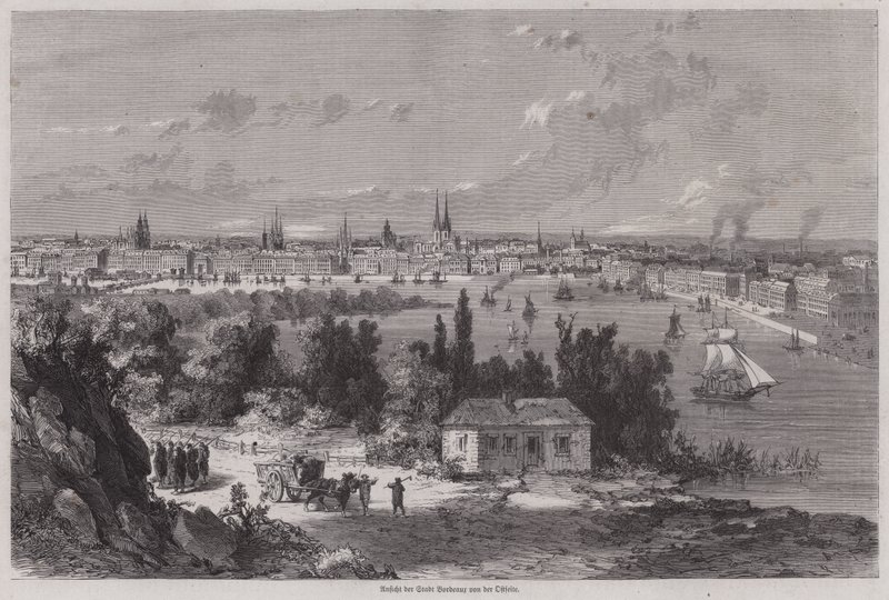 Vista de Bordeaux, França (gravura) de German School