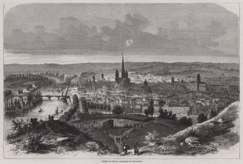Vista de Rouen, Normandia, França (gravura) de German School