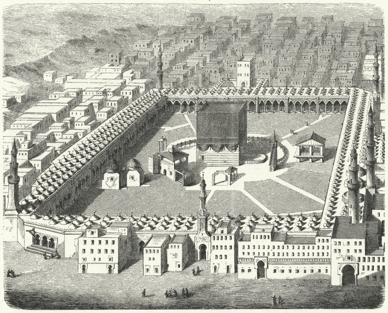 Vista da Kaaba, Meca (gravura) de German School