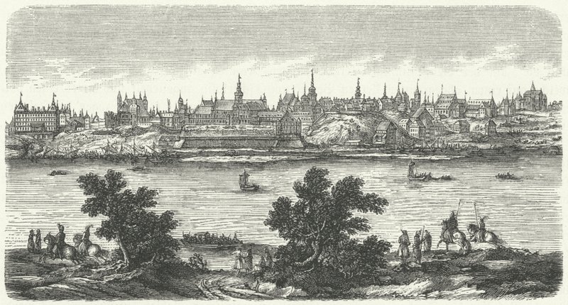 Varsóvia no século XVII (gravura) de German School