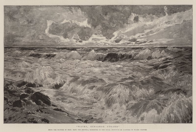 Ondas, Praia Einsamor (litho) de German School