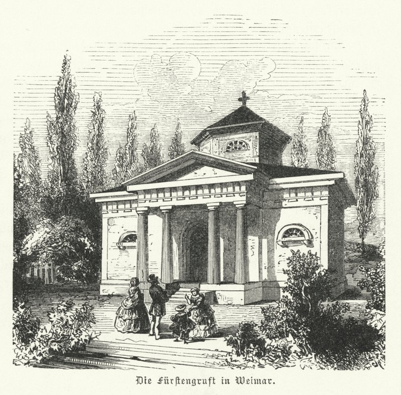 Weimarer Fuerstengruft, capela funerária dos duques de Saxe-Wemar-Eisenach e local dos túmulos dos autores alemães Johann Wolfgang Goethe e Friedrich Schiller de German School