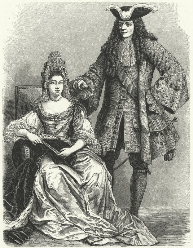 Guilherme III e Maria II, Rei e Rainha de Inglaterra (gravura) de German School