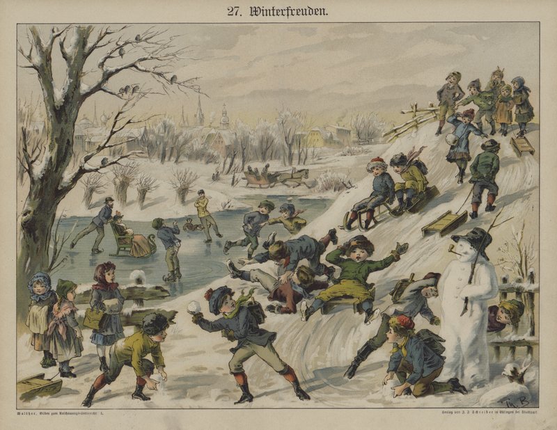 Diversões de Inverno (cor litho) de German School