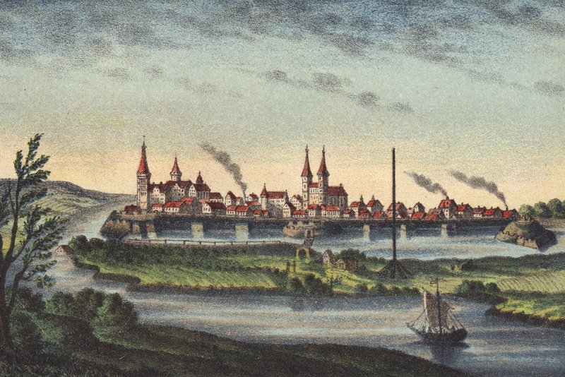 Wittenberg, capital de Chur-Sachsen, no rio Elba, 1546 de German School
