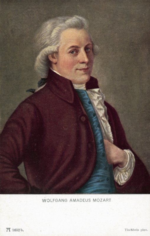 Wolfgang Amadeus Mozart (cor litho) de German School