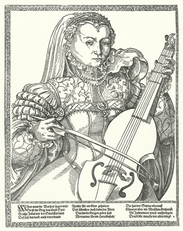 Mulher tocando violoncelo (gravura) de German School