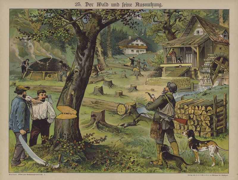 Trabalhadores da madeira (cor litho) de German School