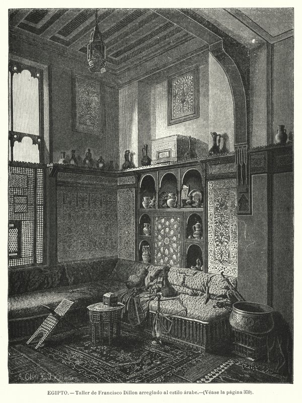 Workshop de Francis Dillon, decorado em estilo árabe (litho) de German School