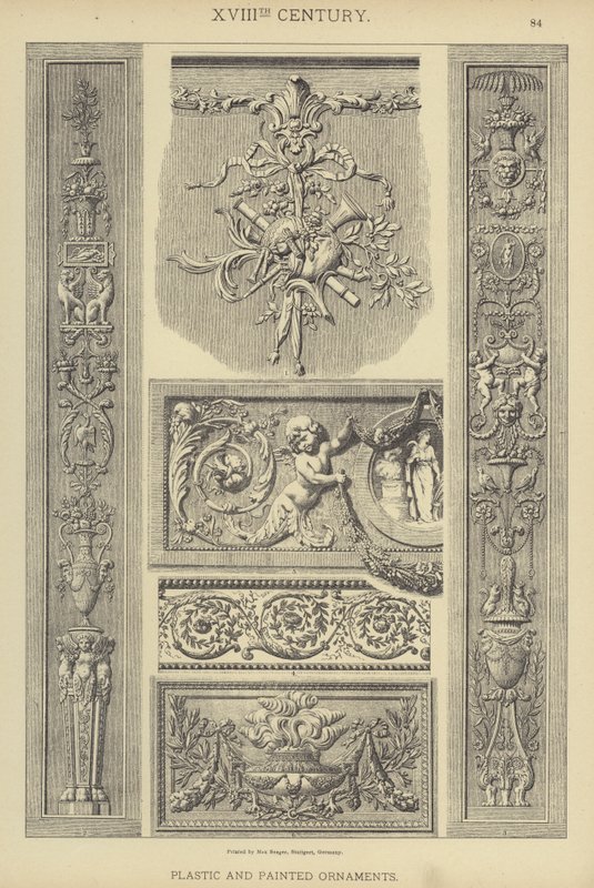 Século XVIII, Ornamentos Plásticos e Pintados (cor litho) de German School