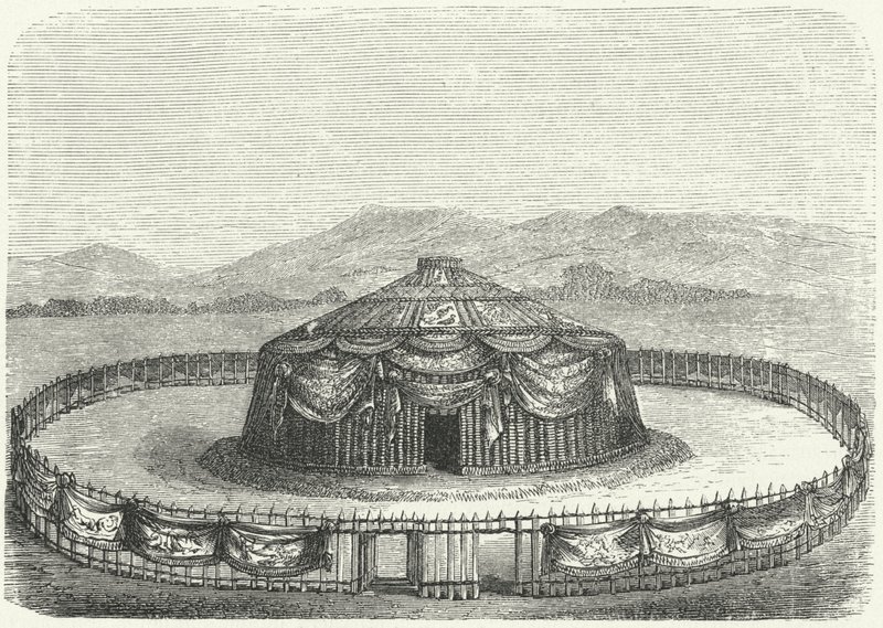 Yurt de Genghis Khan (gravura) de German School
