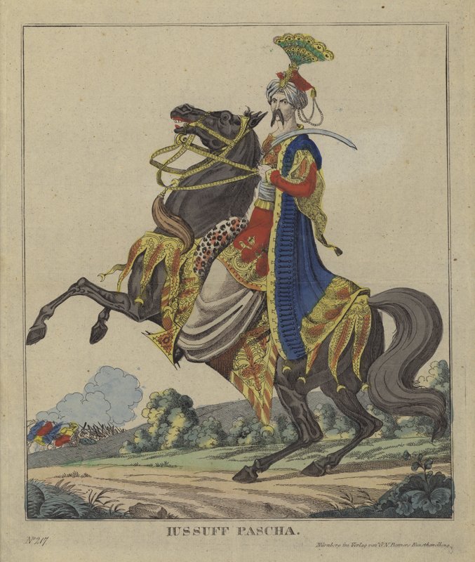 Yusuf Pasha, Otomano geral (gravura colorida) de German School