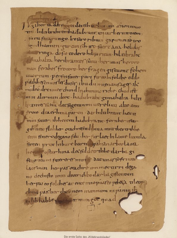 A Hildebrandslied (litografia a cores) de German School