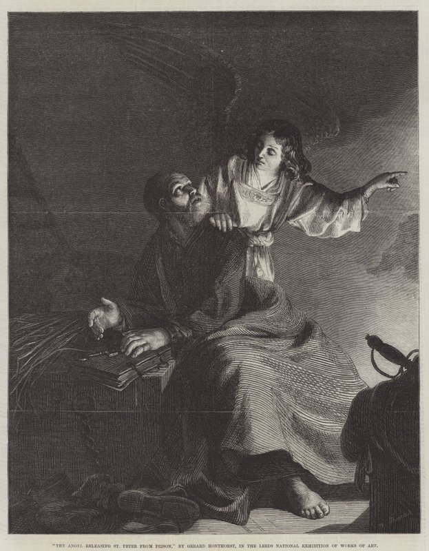 O Anjo, libertando São Pedro da Prisão de Gerrit van Honthorst