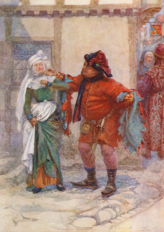 Shakespeare, Rei Henrique IV, Parte 2 (litografia a cores) de Gertrude E. Demain (after) Hammond