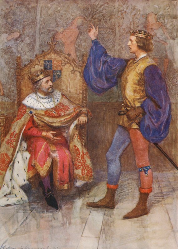 Shakespeare, Rei Henrique IV, Parte I (litografia a cores) de Gertrude E. Demain (after) Hammond