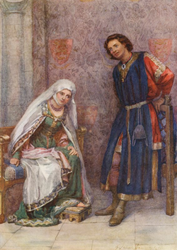 Shakespeare, Rei João (litografia a cores) de Gertrude E. Demain (after) Hammond