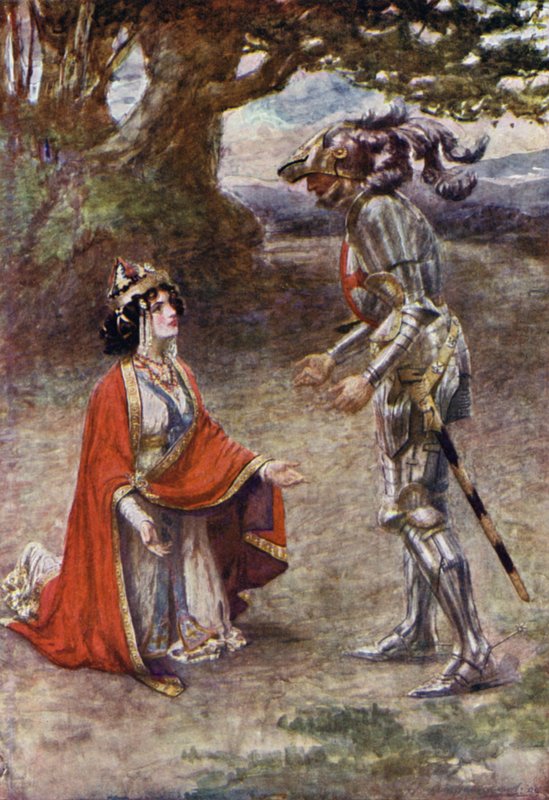 O Cavaleiro da Cruz Vermelha foi completamente ultrapassado (cor litho) de Gertrude E. Demain (after) Hammond