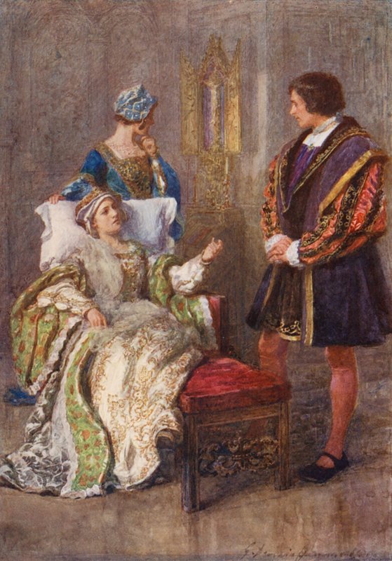 A peça de William Shakespeare: Henrique VIII (litografia a cores) de Gertrude E. Demain (after) Hammond