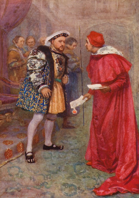 A peça de William Shakespeare: Henrique VIII (litografia a cores) de Gertrude E. Demain (after) Hammond