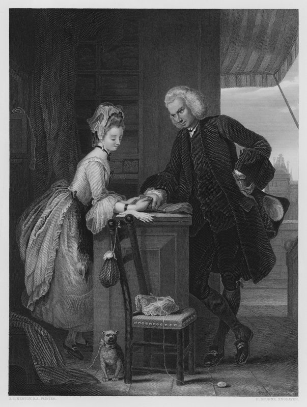 Yorick e a Grisette, da foto na Galeria Vernon (gravura) de Gilbert Stuart (after) Newton